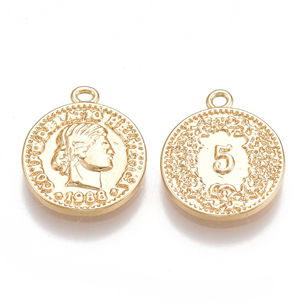 PandaHall Brass Coin Charms, Flat Round, Nickel Free, Real 18K Gold Plated, 14x12x2mm, Hole: 1mm Brass Flat Round
PandaHall Brass Coin Charms, Flat Round, Nickel Free, Real 18K Gold Plated, 14x12x2mm, Hole: 1mm Brass Flat Round