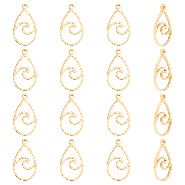 PandaHall Unicraftale 12Pcs 201 Stainless Steel Pendants, Teardrop with Wave Charm, Golden, 22x12x1mm, Hole: 1.5mm 201 Stainless Steel...
PandaHall Unicraftale 12Pcs 201 Stainless Steel Pendants, Teardrop with Wave Charm, Golden, 22x12x1mm, Hole: 1.5mm 201 Stainless Steel...