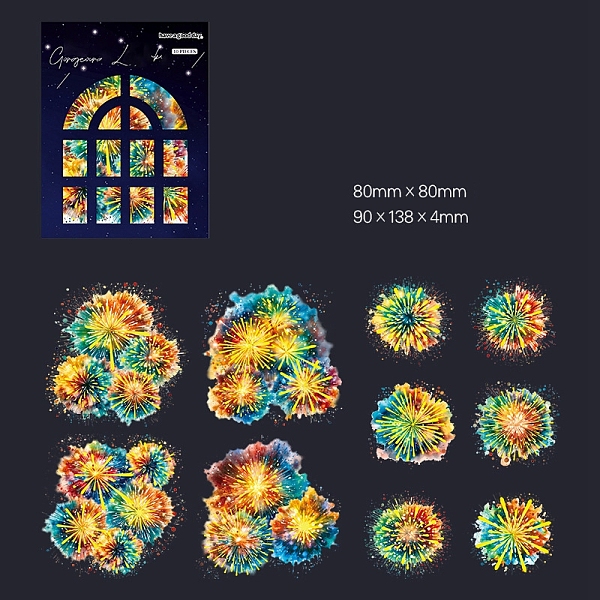 PandaHall 10Pcs 10 Styles 3D PET Adhesive Waterproof Stickers Set, Fireworks, for DIY Photo Album Diary Scrapbook Decorative, Spring Green...
PandaHall 10Pcs 10 Styles 3D PET Adhesive Waterproof Stickers Set, Fireworks, for DIY Photo Album Diary Scrapbook Decorative, Spring Green...