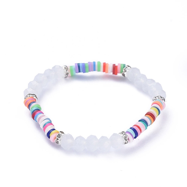 PandaHall Kids Stretch Bracelets, with Polymer Clay Heishi Beads, Faceted Glass Beads and Brass Rhinestone Beads, White, Inner Diameter...
PandaHall Kids Stretch Bracelets, with Polymer Clay Heishi Beads, Faceted Glass Beads and Brass Rhinestone Beads, White, Inner Diameter...