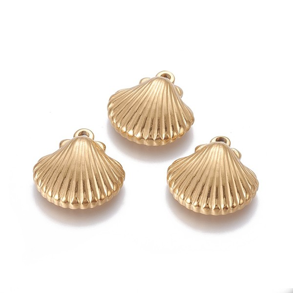PandaHall 304 Stainless Steel Pendants, Scallop Shell Shape, Golden, 20.7~21.3x20~20.3x5.6mm, Hole: 1.8~2mm 304 Stainless Steel Shell Shape
PandaHall 304 Stainless Steel Pendants, Scallop Shell Shape, Golden, 20.7~21.3x20~20.3x5.6mm, Hole: 1.8~2mm 304 Stainless Steel Shell Shape