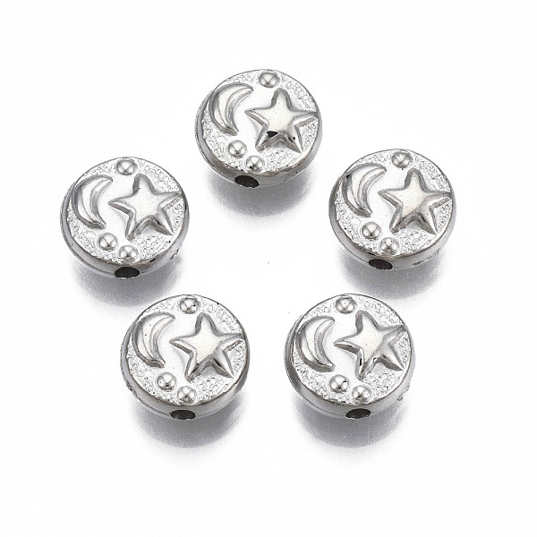 PandaHall CCB Plastic Beads, for DIY Jewelry Making, Flat Round with Star & Moon, Platinum, 9x4.5mm, Hole: 1.6mm Plastic Flat Round
PandaHall CCB Plastic Beads, for DIY Jewelry Making, Flat Round with Star & Moon, Platinum, 9x4.5mm, Hole: 1.6mm Plastic Flat Round
