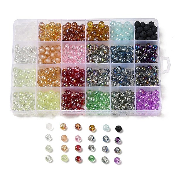 PandaHall 528Pcs 24 Colors Glass Beads, Round, Mixed Style, Mixed Color, 8x7.5mm, Hole: 1.4~1.5mm, 22Pcs/color Glass Round Multicolor
PandaHall 528Pcs 24 Colors Glass Beads, Round, Mixed Style, Mixed Color, 8x7.5mm, Hole: 1.4~1.5mm, 22Pcs/color Glass Round Multicolor