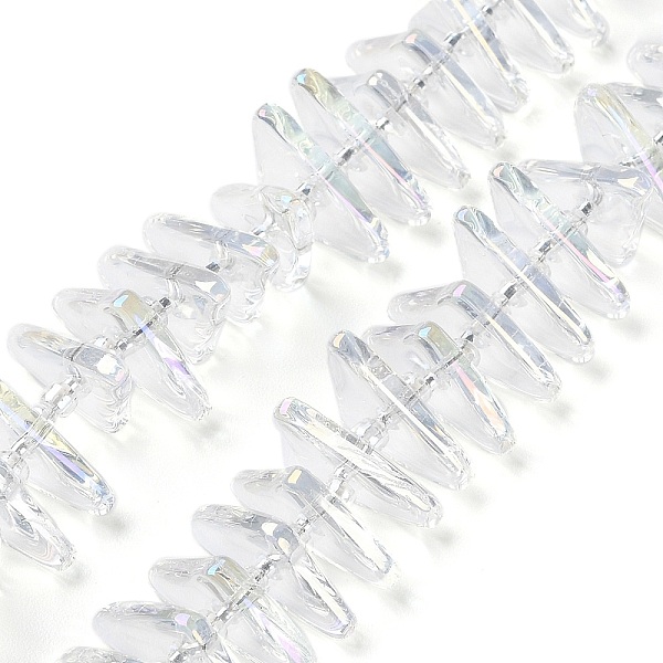 PandaHall Electroplate Glass Beads Strands, Triangle, AB Color Plated, Clear, 9x15.5~16x2.8~3mm, Hole: 1mm, about 119~131pcs/strand...
PandaHall Electroplate Glass Beads Strands, Triangle, AB Color Plated, Clear, 9x15.5~16x2.8~3mm, Hole: 1mm, about 119~131pcs/strand...