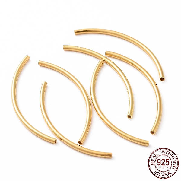 PandaHall 925 Sterling Silver Tube Beads, Curved Tube, Real 18K Gold Plated, 45x2mm, Hole: 1.4mm, about 16pcs/10g Sterling Silver Tube
PandaHall 925 Sterling Silver Tube Beads, Curved Tube, Real 18K Gold Plated, 45x2mm, Hole: 1.4mm, about 16pcs/10g Sterling Silver Tube