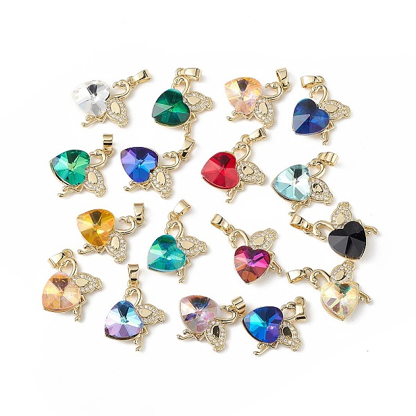 PandaHall Real 18K Gold Plated Rack Plating Brass Micro Pave Clear Cubic Zirconia Pendants, with Glass, Long-Lasting Plated, Cadmium Free &..., Multicolor
PandaHall Real 18K Gold Plated Rack Plating Brass Micro Pave Clear Cubic Zirconia Pendants, with Glass, Long-Lasting Plated, Cadmium Free &..., Multicolor