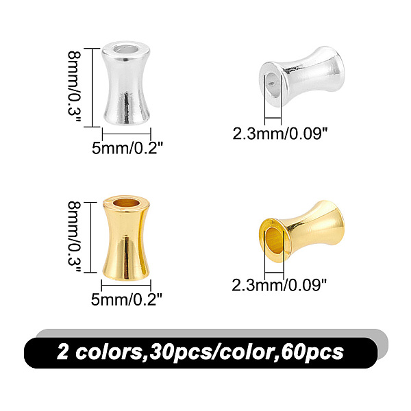 PandaHall BENECREAT 60Pcs 2 Colors Brass Beads, Column, Golden & Silver, 8x5mm, Hole: 2.3mm, 30pcs/color Brass Column
PandaHall BENECREAT 60Pcs 2 Colors Brass Beads, Column, Golden & Silver, 8x5mm, Hole: 2.3mm, 30pcs/color Brass Column
