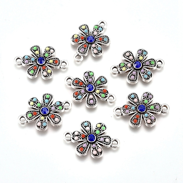 PandaHall Alloy Links Connectors, with Sapphire Rhinestone & Colorful Seed Beads, Flower, Antique Silver, 16x22x3mm, Hole: 2mm..., Blue
PandaHall Alloy Links Connectors, with Sapphire Rhinestone & Colorful Seed Beads, Flower, Antique Silver, 16x22x3mm, Hole: 2mm..., Blue