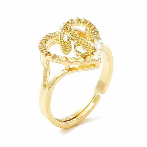 PandaHall Real 18K Gold Plated Brass Alphabet Adjustable Rings, Heart with Initial Promise Ring for Women, Cadmium Free & Lead Free...
PandaHall Real 18K Gold Plated Brass Alphabet Adjustable Rings, Heart with Initial Promise Ring for Women, Cadmium Free & Lead Free...
