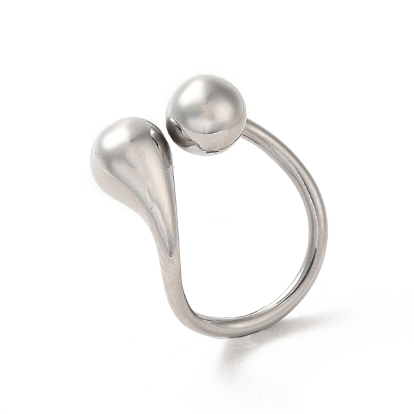 PandaHall 316 Stainless Steel Cuff Ring, Water Drop, Stainless Steel Color, Inner Diameter: 17x18.5mm 316 Surgical Stainless Steel
PandaHall 316 Stainless Steel Cuff Ring, Water Drop, Stainless Steel Color, Inner Diameter: 17x18.5mm 316 Surgical Stainless Steel