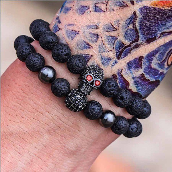 PandaHall Black Matte Bracelet Micro Pave Zircon Crown, Rhinestone Ball, Dice, Lion Head Bracelet Natural Gemstone Round Black
PandaHall Black Matte Bracelet Micro Pave Zircon Crown, Rhinestone Ball, Dice, Lion Head Bracelet Natural Gemstone Round Black