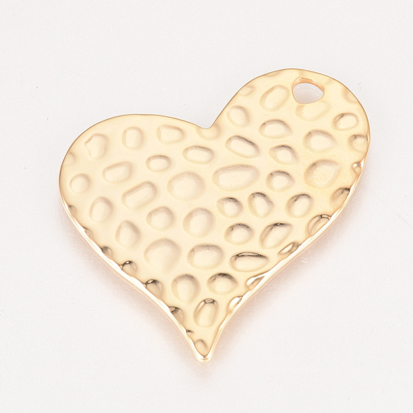 PandaHall Hammered Brass Pendants, Nickel Free, Real 18K Gold Plated, Heart, 27x30x1mm, Hole: 2.5mm Brass Heart
PandaHall Hammered Brass Pendants, Nickel Free, Real 18K Gold Plated, Heart, 27x30x1mm, Hole: 2.5mm Brass Heart