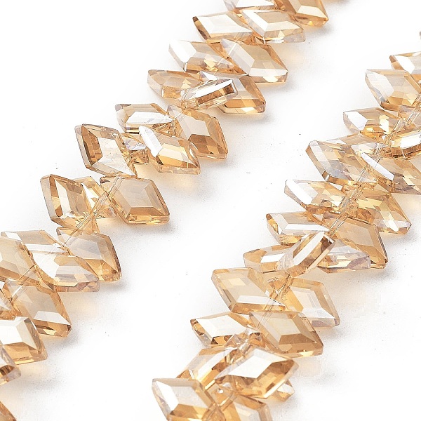 PandaHall Electroplate Rhombus Glass Beads Strands, Faceted, Pear Lurster Plated, BurlyWood, 13x8x4mm, Hole: 1.2mm, about 99~100pcs/strand..., Orange
PandaHall Electroplate Rhombus Glass Beads Strands, Faceted, Pear Lurster Plated, BurlyWood, 13x8x4mm, Hole: 1.2mm, about 99~100pcs/strand..., Orange