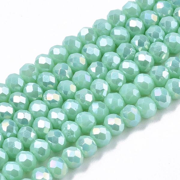 PandaHall Electroplate Glass Beads Strands, Opaque Solid Color, AB Color Plated, Faceted, Rondelle, Dark Turquoise, 6x5mm, Hole: 1mm, about..., Cyan
PandaHall Electroplate Glass Beads Strands, Opaque Solid Color, AB Color Plated, Faceted, Rondelle, Dark Turquoise, 6x5mm, Hole: 1mm, about..., Cyan