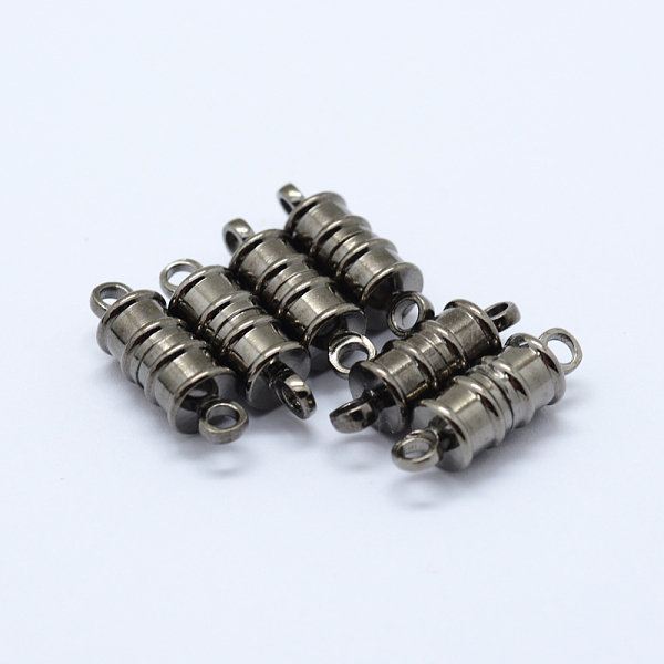 PandaHall Brass Magnetic Clasps with Loops, Column, Gunmetal, 17x6mm, Hole: 2mm Brass Column
PandaHall Brass Magnetic Clasps with Loops, Column, Gunmetal, 17x6mm, Hole: 2mm Brass Column