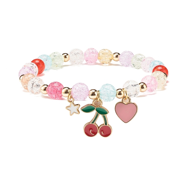 PandaHall Candy Color Round Beaded Stretch Bracelet with Heart Cherry Charm for Women, Colorful, Inner Diameter: 2 inch(5cm) Acrylic
PandaHall Candy Color Round Beaded Stretch Bracelet with Heart Cherry Charm for Women, Colorful, Inner Diameter: 2 inch(5cm) Acrylic