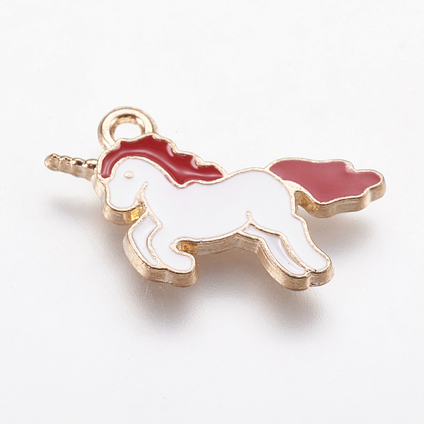 PandaHall Alloy Enamel Pendants, Unicorn, Light Gold, Red, 20x15x1.5mm, Hole: 1mm Alloy+Enamel Unicorn Red
PandaHall Alloy Enamel Pendants, Unicorn, Light Gold, Red, 20x15x1.5mm, Hole: 1mm Alloy+Enamel Unicorn Red