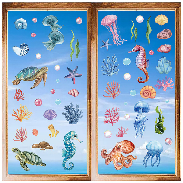 PandaHall 8 Sheets 8 Styles PVC Waterproof Wall Stickers, Self-Adhesive Decals, for Window or Stairway Home Decoration, Sea Horse, 200x145mm...
PandaHall 8 Sheets 8 Styles PVC Waterproof Wall Stickers, Self-Adhesive Decals, for Window or Stairway Home Decoration, Sea Horse, 200x145mm...