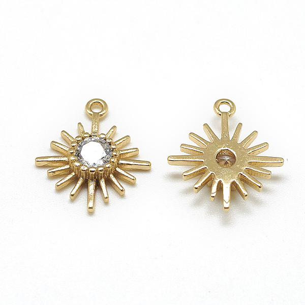 PandaHall Brass Cubic Zirconia Charms, Flower, Clear, Real 18K Gold Plated, 14.5x12.5x3mm, Hole: 1mm Brass+Cubic Zirconia Flower Clear
PandaHall Brass Cubic Zirconia Charms, Flower, Clear, Real 18K Gold Plated, 14.5x12.5x3mm, Hole: 1mm Brass+Cubic Zirconia Flower Clear