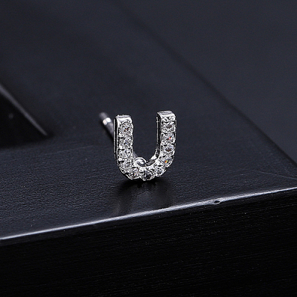 PandaHall Platinum Brass Micro Pave Cubic Zirconia Stud Earrings, Initial Letter, Letter U, No Size Cubic Zirconia Letter U Clear
PandaHall Platinum Brass Micro Pave Cubic Zirconia Stud Earrings, Initial Letter, Letter U, No Size Cubic Zirconia Letter U Clear