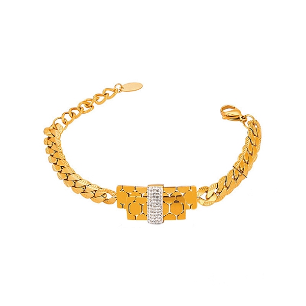 PandaHall Cubic Zirconia Rectangle Link Bracelet with 304 Stainless Steel Chains, Golden, 7-1/8 inch(18cm) Cubic Zirconia Rectangle Clear
PandaHall Cubic Zirconia Rectangle Link Bracelet with 304 Stainless Steel Chains, Golden, 7-1/8 inch(18cm) Cubic Zirconia Rectangle Clear