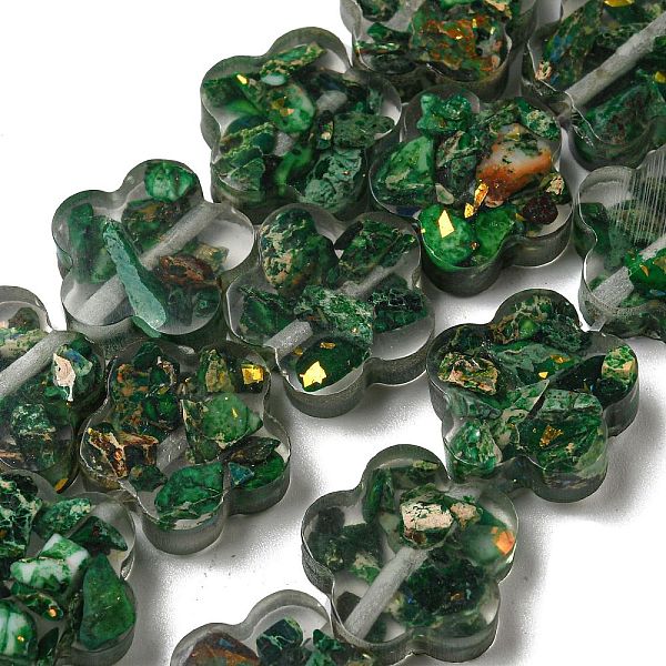PandaHall Dyed Natural Imperial Jasper with Resin Beads Strands, Flower, Dark Green, 15x16x5.5mm, Hole: 1.2mm, about 12pcs/strand, 8.46''...
PandaHall Dyed Natural Imperial Jasper with Resin Beads Strands, Flower, Dark Green, 15x16x5.5mm, Hole: 1.2mm, about 12pcs/strand, 8.46''...