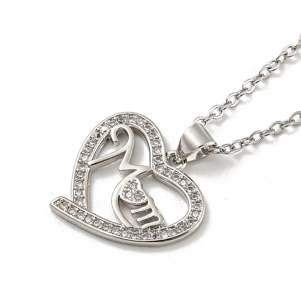 PandaHall Mother's Day Brass Micro Pave Cubic Zirconia Heart Pendant Necklaces, Platinum, 16.34 inch(41.5cm) Brass
PandaHall Mother's Day Brass Micro Pave Cubic Zirconia Heart Pendant Necklaces, Platinum, 16.34 inch(41.5cm) Brass