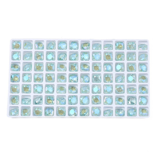 PandaHall Glass Rhinestone Cabochons, Nail Art Decoration Accessories, Faceted, Square, Light Blue, 8x8x4.5mm Glass Square
PandaHall Glass Rhinestone Cabochons, Nail Art Decoration Accessories, Faceted, Square, Light Blue, 8x8x4.5mm Glass Square