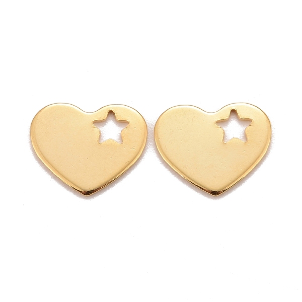 PandaHall 201 Stainless Steel Charms, Heart and Star, Real 24k Gold Plated, 10x12.5x0.7mm, Hole: 2.5mm 201 Stainless Steel Heart
PandaHall 201 Stainless Steel Charms, Heart and Star, Real 24k Gold Plated, 10x12.5x0.7mm, Hole: 2.5mm 201 Stainless Steel Heart