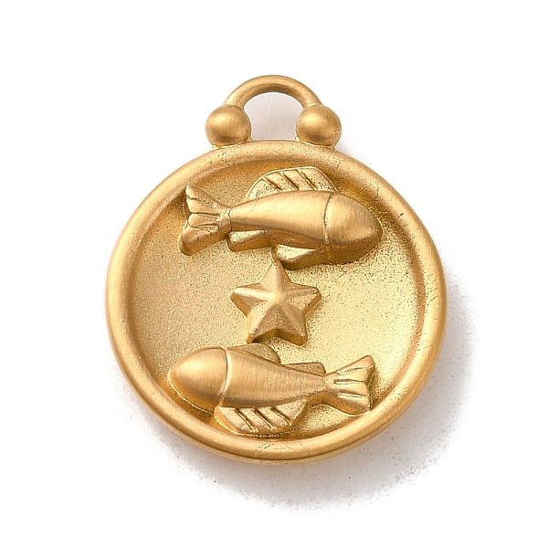 PandaHall 304 Stainless Steel Pendants, Flat Round with Constellations Charm, Matte Gold Color, Pisces, 20.5x17x3mm, Hole: 2.5x2mm 304...
PandaHall 304 Stainless Steel Pendants, Flat Round with Constellations Charm, Matte Gold Color, Pisces, 20.5x17x3mm, Hole: 2.5x2mm 304...