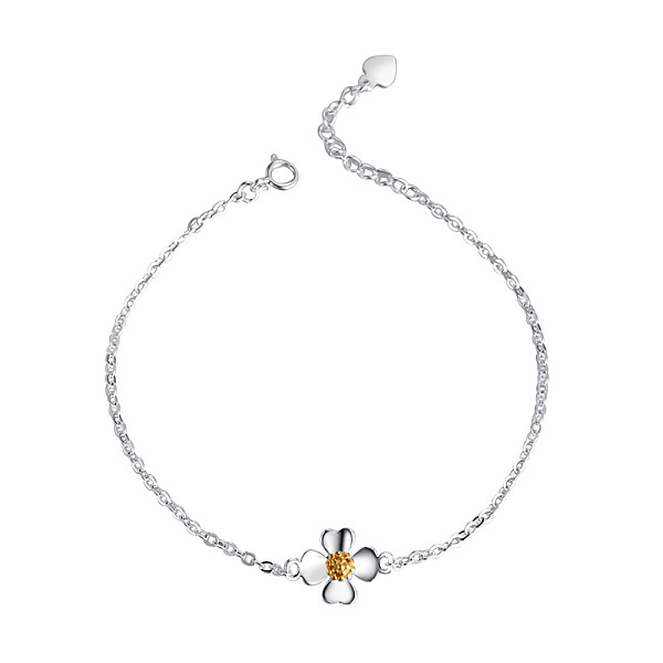 PandaHall SHEGRACE 925 Sterling Silver Bracelet, Four Leaf Clover with Real 18K Gold Plated Bud, Platinum & Golden, 170mm Sterling Silver
PandaHall SHEGRACE 925 Sterling Silver Bracelet, Four Leaf Clover with Real 18K Gold Plated Bud, Platinum & Golden, 170mm Sterling Silver