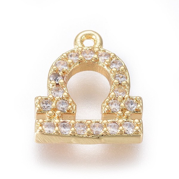 PandaHall Golden Plated Brass Micro Pave Cubic Zirconia Charms, Twelve Constellations, Libra, 9x8x1.7mm, Hole: 0.8mm Brass+Cubic Zirconia..., Clear
PandaHall Golden Plated Brass Micro Pave Cubic Zirconia Charms, Twelve Constellations, Libra, 9x8x1.7mm, Hole: 0.8mm Brass+Cubic Zirconia..., Clear