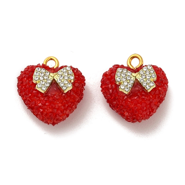 PandaHall Heart with Bowknot Shape Resin & Rhinestone Pendant, with Rack Plating Golden Brass Findings, Long-Lasting Plated, Red...
PandaHall Heart with Bowknot Shape Resin & Rhinestone Pendant, with Rack Plating Golden Brass Findings, Long-Lasting Plated, Red...