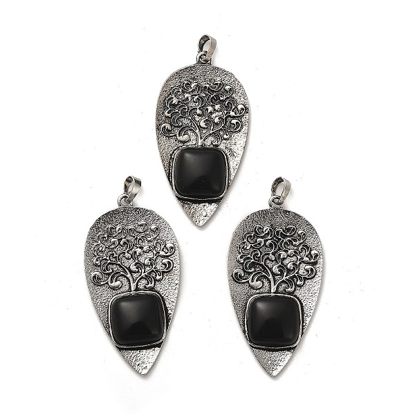PandaHall Natural Obsidian Square Big Pendants, Rack Plating Antique Silver Plated Alloy Leaf Charms, Cadmium Free & Lead Free, 56.5x30x7mm...
PandaHall Natural Obsidian Square Big Pendants, Rack Plating Antique Silver Plated Alloy Leaf Charms, Cadmium Free & Lead Free, 56.5x30x7mm...