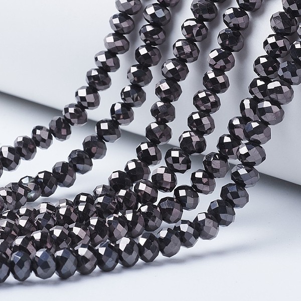 PandaHall Electroplate Transparent Glass Beads Strands, Full Plated, Faceted, Rondelle, Gunmetal Plated, 3x2mm, Hole: 0.8mm, about...
PandaHall Electroplate Transparent Glass Beads Strands, Full Plated, Faceted, Rondelle, Gunmetal Plated, 3x2mm, Hole: 0.8mm, about...