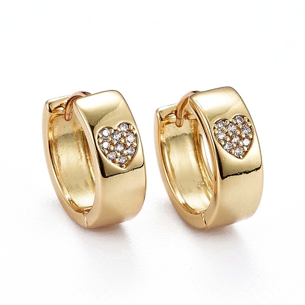 PandaHall Brass Micro Pave Clear Cubic Zirconia Huggie Hoop Earrings, Long-Lasting Plated, Ring with Heart, Real 18K Gold Plated, 13x14x5mm...
PandaHall Brass Micro Pave Clear Cubic Zirconia Huggie Hoop Earrings, Long-Lasting Plated, Ring with Heart, Real 18K Gold Plated, 13x14x5mm...