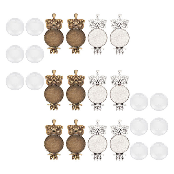 PandaHall GOMAKERER DIY DIY Blank Pendant Making Kit, Including Owl Tibetan Style Alloy Pendant Cabochon Settings, Oval Glass Cabochons..., Clear
PandaHall GOMAKERER DIY DIY Blank Pendant Making Kit, Including Owl Tibetan Style Alloy Pendant Cabochon Settings, Oval Glass Cabochons..., Clear