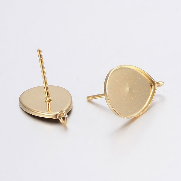 PandaHall 304 Stainless Steel Stud Earring Settings, with Loop, Teardrop, Golden, Tray: 14x10mm, 17x10.5x1mm, Hole: 1.5mm, Pin: 0.8mm 304...
PandaHall 304 Stainless Steel Stud Earring Settings, with Loop, Teardrop, Golden, Tray: 14x10mm, 17x10.5x1mm, Hole: 1.5mm, Pin: 0.8mm 304...