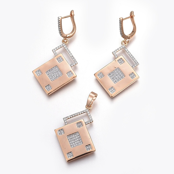 PandaHall Brass Micro Pave Cubic Zirconia Jewelry Sets, Pendant and Earrings, Long-Lasting Plated, Rhombus, Light Gold, 43mm, Hole: 5x7mm..., Clear
PandaHall Brass Micro Pave Cubic Zirconia Jewelry Sets, Pendant and Earrings, Long-Lasting Plated, Rhombus, Light Gold, 43mm, Hole: 5x7mm..., Clear
