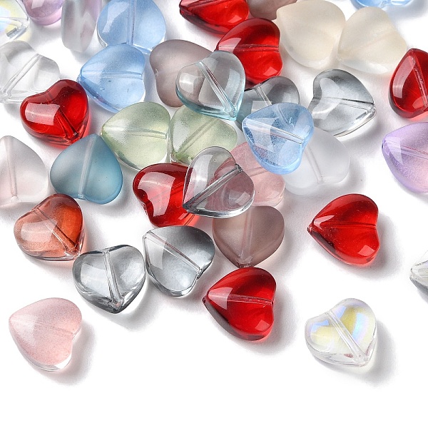 PandaHall Transparent Smooth and Frosted Glass Beads, Heart, Mixed Color, 10.5x11x5.5mm, Hole: 1mm Glass Heart Multicolor
PandaHall Transparent Smooth and Frosted Glass Beads, Heart, Mixed Color, 10.5x11x5.5mm, Hole: 1mm Glass Heart Multicolor