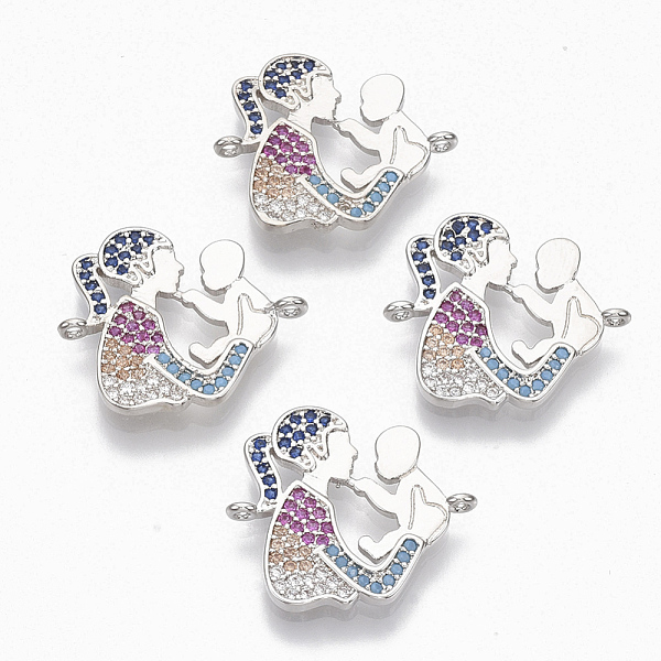 PandaHall Brass Micro Pave Cubic Zirconia Links connectors, Mother and Baby, for Mother's Day, Colorful, Platinum, 19x21.5x2mm, Hole: 1mm...
PandaHall Brass Micro Pave Cubic Zirconia Links connectors, Mother and Baby, for Mother's Day, Colorful, Platinum, 19x21.5x2mm, Hole: 1mm...