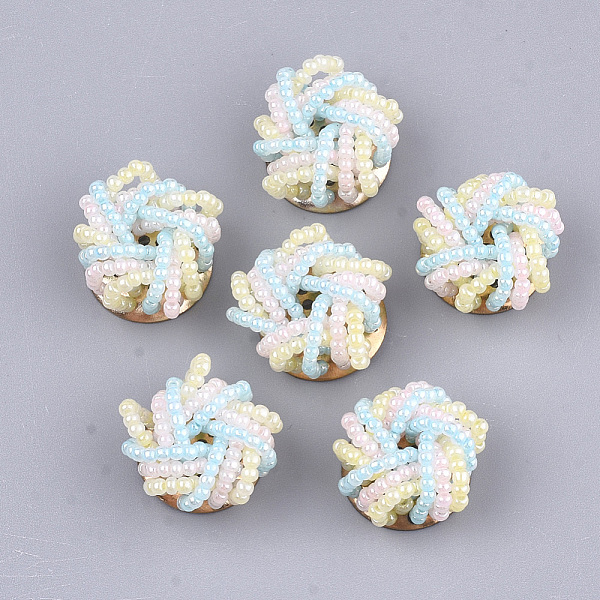 PandaHall Glass Seed Beads Cabochons, with Iron Sieve Findings, Light Gold, Colorful, 18~20x9~11mm Glass Others
PandaHall Glass Seed Beads Cabochons, with Iron Sieve Findings, Light Gold, Colorful, 18~20x9~11mm Glass Others