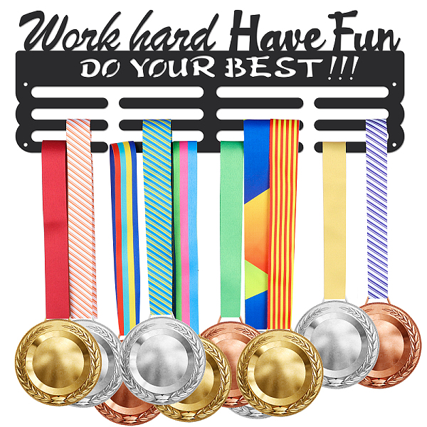 PandaHall Fashion Iron Medal Hanger Holder Display Wall Rack, with Screws, Word Work Hard Have Fun Do Your Best , Word, 150x400mm Iron Word
PandaHall Fashion Iron Medal Hanger Holder Display Wall Rack, with Screws, Word Work Hard Have Fun Do Your Best , Word, 150x400mm Iron Word
