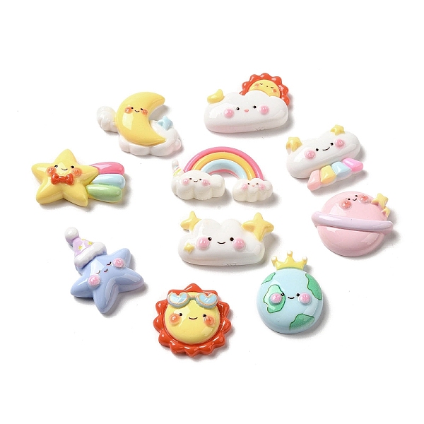 PandaHall Cartoon Cloud & Rainbow & Earth & Planet Opaque Resin Decoden Cabochons, Mixed Shapes, Mixed Color, 18~28x20~32x7.5~8.5mm Resin..., Multicolor
PandaHall Cartoon Cloud & Rainbow & Earth & Planet Opaque Resin Decoden Cabochons, Mixed Shapes, Mixed Color, 18~28x20~32x7.5~8.5mm Resin..., Multicolor