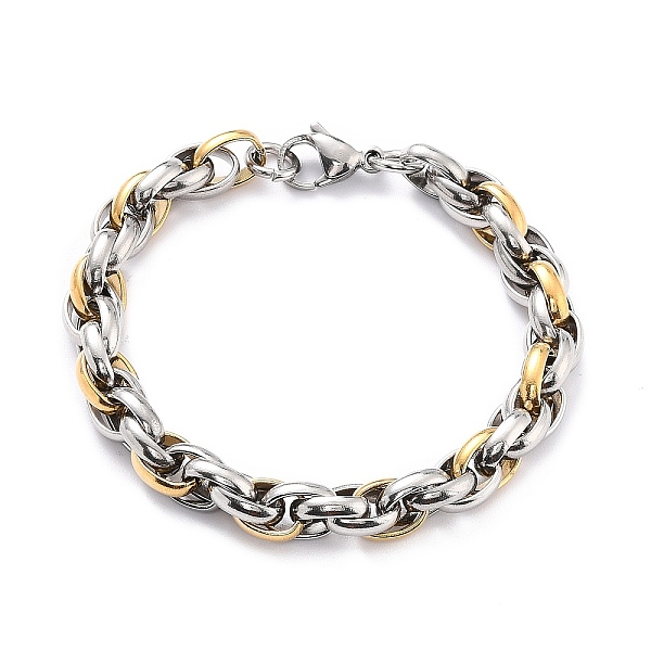 PandaHall 304 Stainless Steel Rope Chain Bracelet for Men Women, Two-tone Bracelet, Golden & Stainless Steel Color, 7-5/8 inch(19.5cm) 304...
PandaHall 304 Stainless Steel Rope Chain Bracelet for Men Women, Two-tone Bracelet, Golden & Stainless Steel Color, 7-5/8 inch(19.5cm) 304...