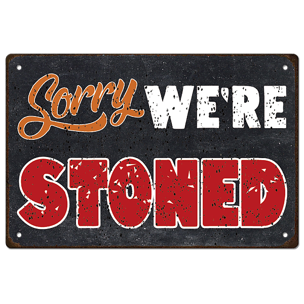 PandaHall Vintage Metal Tin Sign, Iron Wall Decor for Bars, Restaurants, Cafes Pubs, Rectangle with Word Sorry We're Stoned, 300x200x0.5mm...
PandaHall Vintage Metal Tin Sign, Iron Wall Decor for Bars, Restaurants, Cafes Pubs, Rectangle with Word Sorry We're Stoned, 300x200x0.5mm...