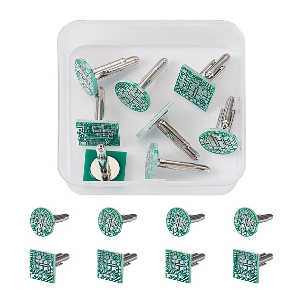 PandaHall Crafans 4 Pairs 2 Style Brass Cufflinks, for Apparel Accessories, Flat Round & Square with Circuit Board, Lime Green, 26x16mm and...
PandaHall Crafans 4 Pairs 2 Style Brass Cufflinks, for Apparel Accessories, Flat Round & Square with Circuit Board, Lime Green, 26x16mm and...