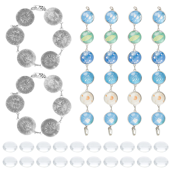 PandaHall DICOSMETIC 6 Sets Cabochon Bracelet Chain Blank Alloy Bracelet Cabochon Setting Tray with Glass Cabochon Platinum 8.27" Bezel..., Clear
PandaHall DICOSMETIC 6 Sets Cabochon Bracelet Chain Blank Alloy Bracelet Cabochon Setting Tray with Glass Cabochon Platinum 8.27" Bezel..., Clear