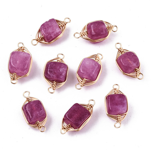 PandaHall Natural Agate Links Connectors, Light Gold Tone Brass Wire Wrapped, Cube, Medium Orchid, 17x8.5x7mm, Hole: 1.6mm Natural Agate...
PandaHall Natural Agate Links Connectors, Light Gold Tone Brass Wire Wrapped, Cube, Medium Orchid, 17x8.5x7mm, Hole: 1.6mm Natural Agate...