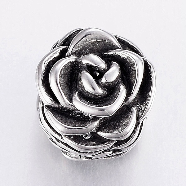 PandaHall 304 Stainless Steel Beads, Large Hole Beads, Flower, Antique Silver, 13.5x13x12mm, Hole: 6mm 304 Stainless Steel Flower
PandaHall 304 Stainless Steel Beads, Large Hole Beads, Flower, Antique Silver, 13.5x13x12mm, Hole: 6mm 304 Stainless Steel Flower